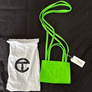 Telfar Small Shopper Lime Green Crossbody Bag